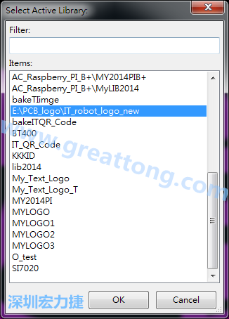 若要存到另外一個library 里， 要點選在File->Current library 重新再選擇Active Library， 就可以點選 File->Save Module in Acitve library 